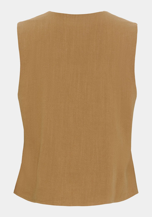 I SAY Pearl Waistcoat Vest 321 Luxury Camel