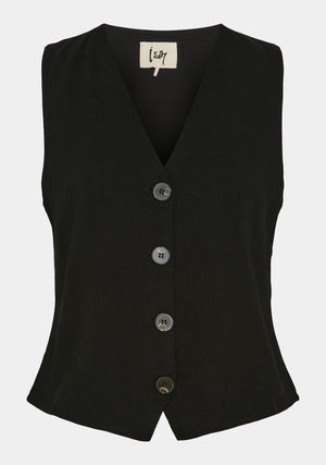 I SAY Pearl Waistcoat Vest 900 Black