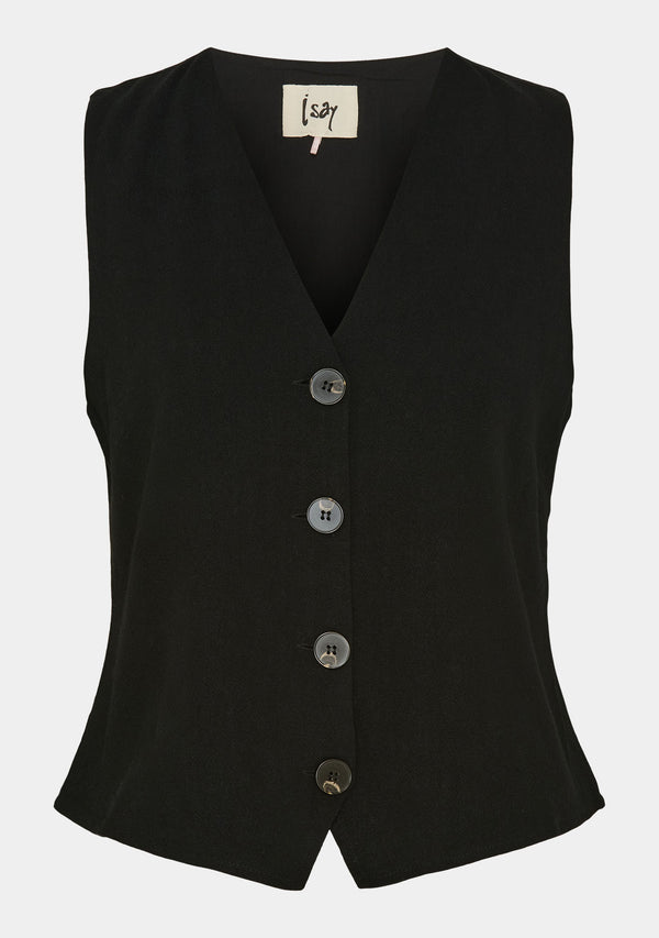 I SAY Pearl Waistcoat Vest 900 Black