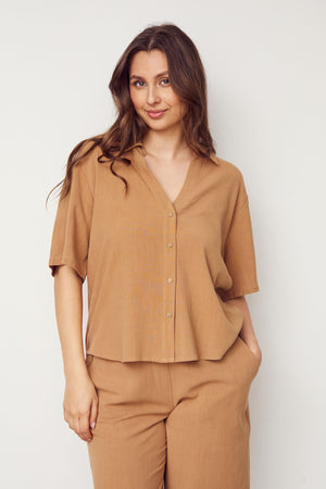 I SAY Pearl s/s Shirt Shirts 321 Luxury Camel