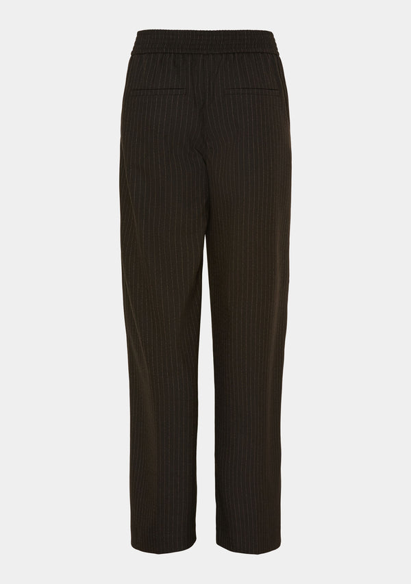 I SAY Rimini Striped Pant Pants M37 Dark Brown Pinstripe