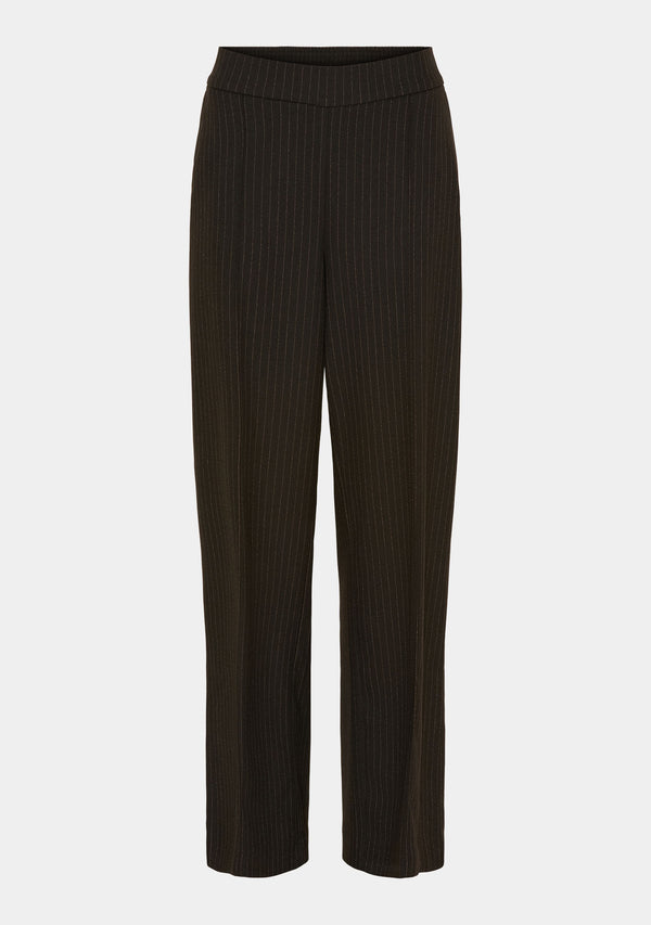 I SAY Rimini Striped Pant Pants M37 Dark Brown Pinstripe