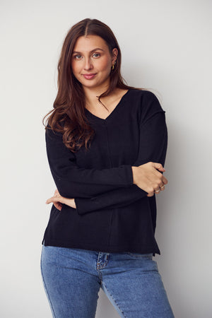 I SAY Robin V-Neck Pullover Knitwear 900 Black