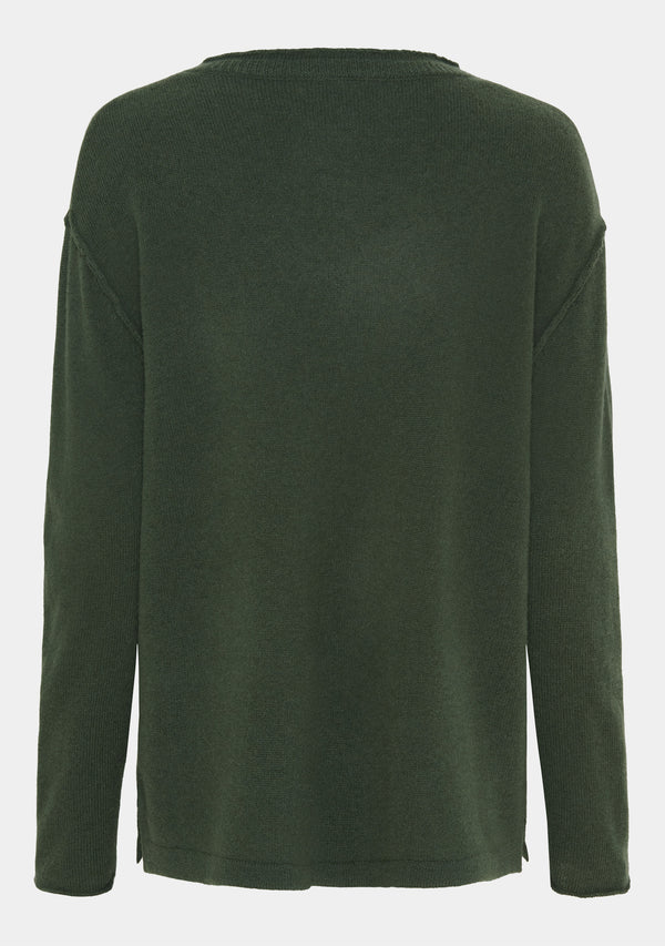 I SAY Robin V-Neck Pullover Knitwear 918 Army