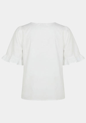 I SAY Sigga Flounce Blouse Blouses 100 White