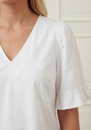 I SAY Sigga Flounce Blouse Blouses 100 White