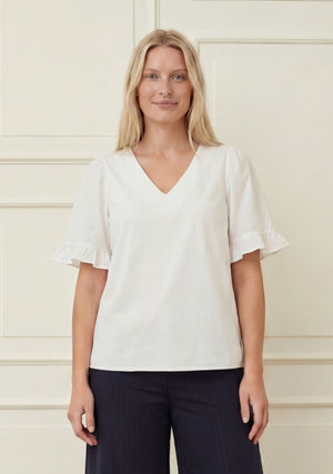I SAY Sigga Flounce Blouse Blouses 100 White