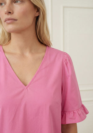I SAY Sigga Flounce Blouse Blouses 550 Fresh Pink