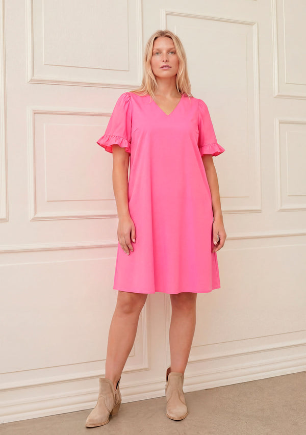 I SAY Sigga Flounce Dress Dresses 550 Fresh Pink
