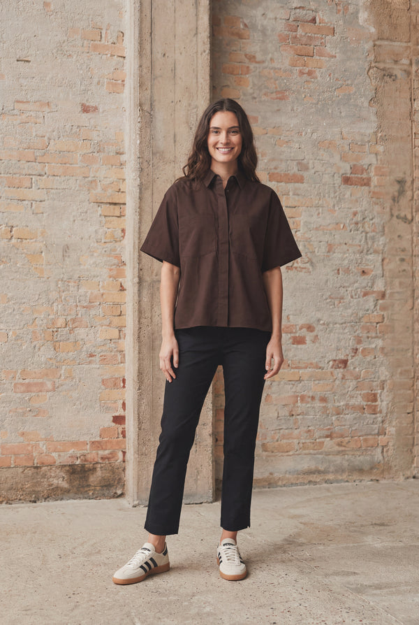 I SAY Sigga Pocket Shirt Shirts 356 Dark brown