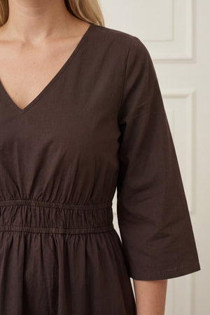 I SAY Sigga Sleeve Dress Dresses 356 Dark brown