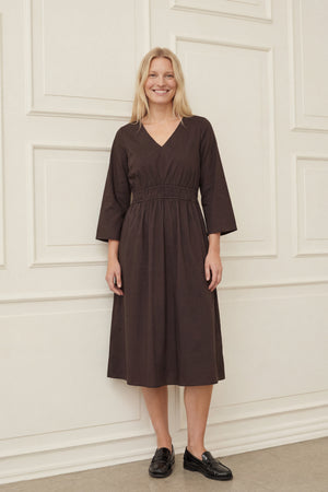 I SAY Sigga Sleeve Dress Dresses 356 Dark brown