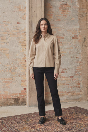 I SAY Sigga Sleeve Shirt Shirts 366 Light Taupe