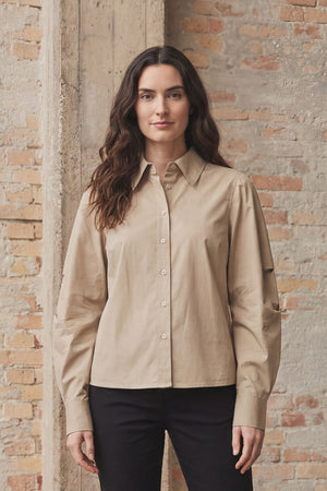 I SAY Sigga Sleeve Shirt Shirts 366 Light Taupe