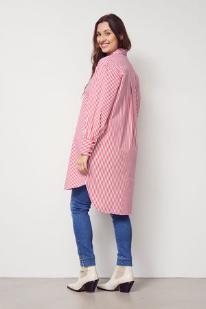 I SAY Sigga Striped Tunic Tunics M55 Fresh Red Stripes