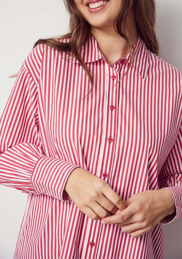 I SAY Sigga Striped Tunic Tunics M55 Fresh Red Stripes