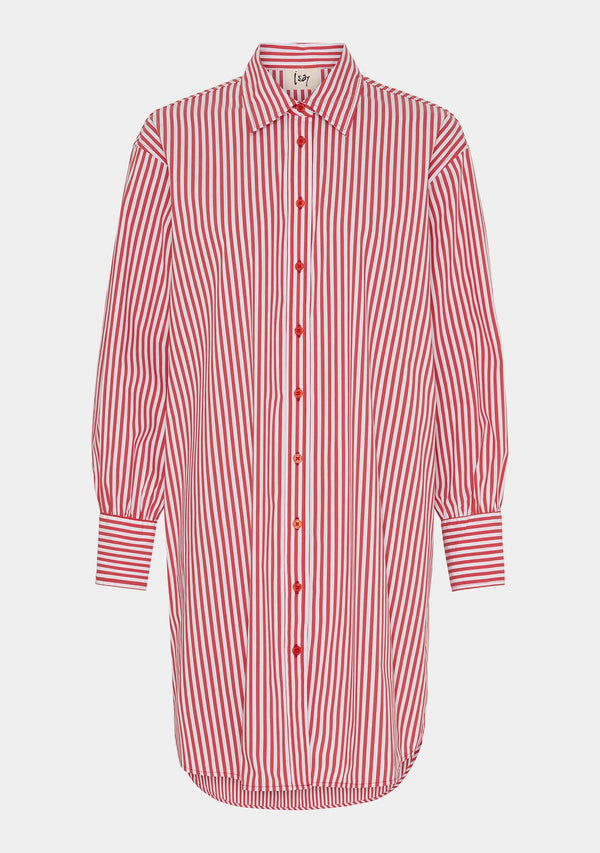 I SAY Sigga Striped Tunic Tunics M55 Fresh Red Stripes