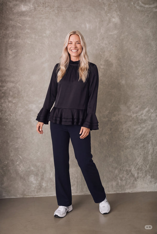 I SAY Steff Deco Blouse Blouses 900 Black