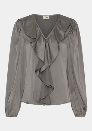 I SAY Steff Flounce Blouse Blouses 911 Grey