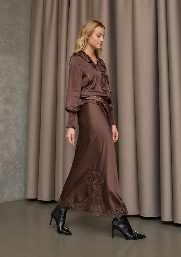 I SAY Steff Lace Skirt Skirts 356 Dark brown
