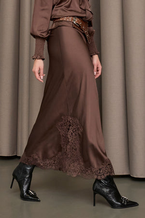 I SAY Steff Lace Skirt Skirts 356 Dark brown