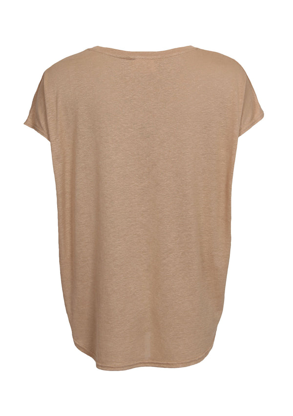 I SAY Tess O-Neck T-Shirt T-Shirts 102 Camel