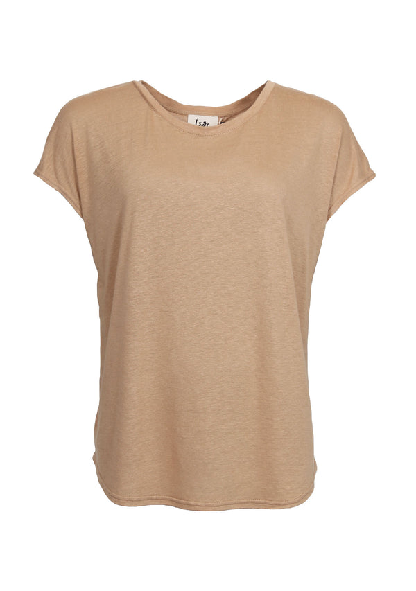 I SAY Tess O-Neck T-Shirt T-Shirts 102 Camel