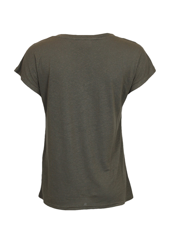 I SAY Tess V-Neck T-Shirt T-Shirts 885 Khaki