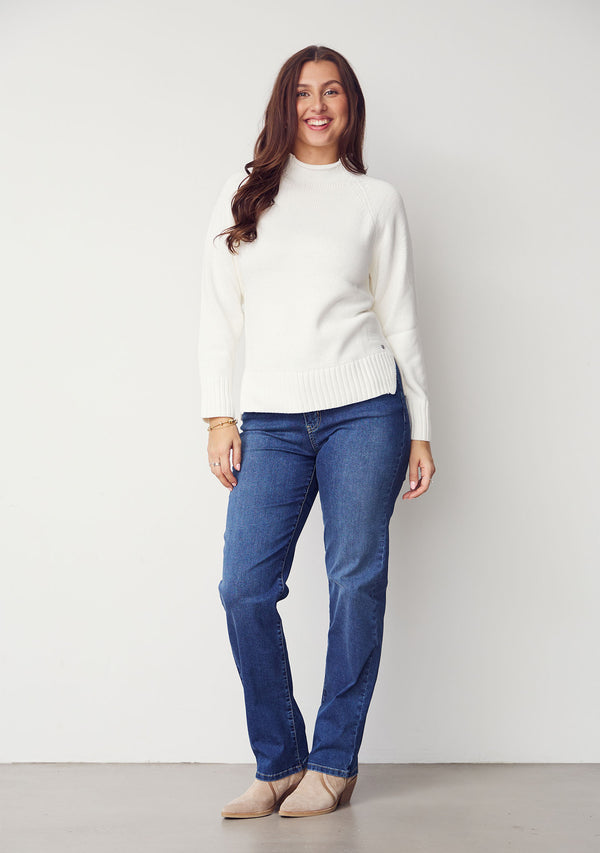 I SAY Tine Slit Pullover Knitwear 101 Broken White
