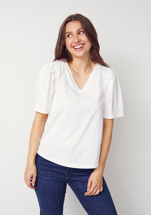 I SAY Tinni V-Neck T-Shirt T-Shirts 100 White