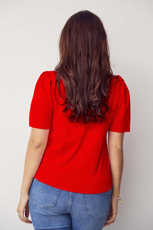I SAY Tinni V-Neck T-Shirt Basics 432 Fresh Red