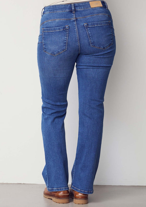 I SAY Verona Flare Jeans Pants 700 Mid Denim Wash