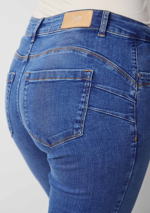 I SAY Verona Flare Jeans Pants 700 Mid Denim Wash