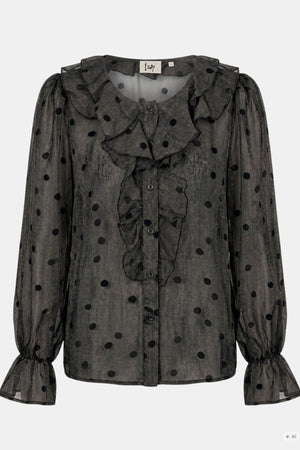I SAY Vibse Flounce Shirt Shirts 337 Brown dots