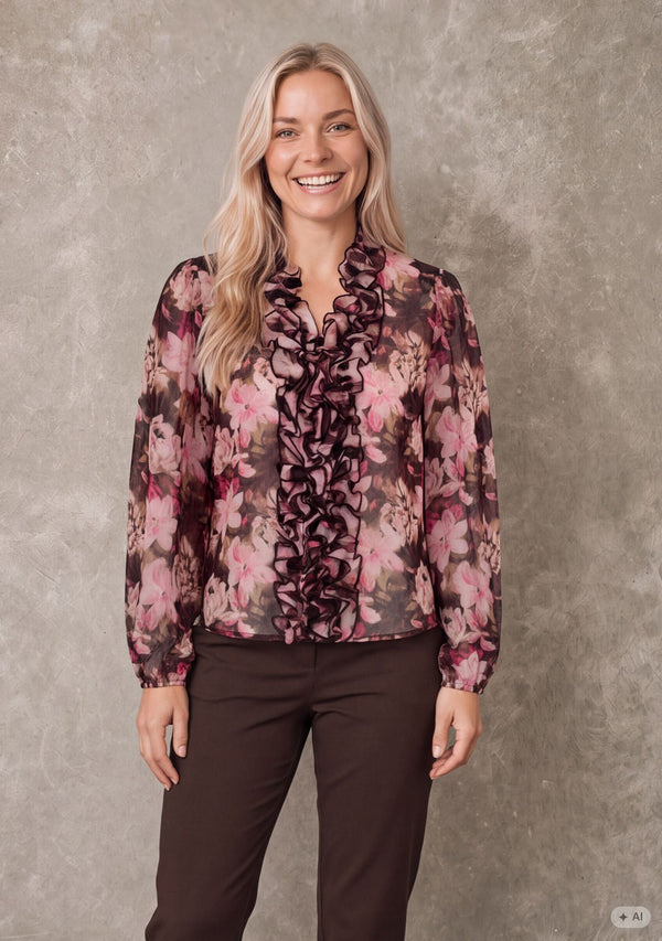 I SAY Vibse Ruffle Blouse Blouses 222 Flower
