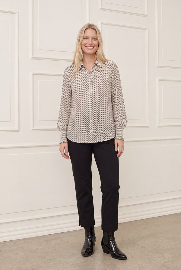 I SAY Vibse Shirt Shirts D36 Black Zig Zag