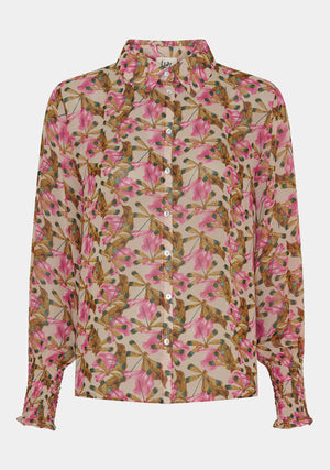 I SAY Vibse Shirt Shirts M20 Pink Leaves