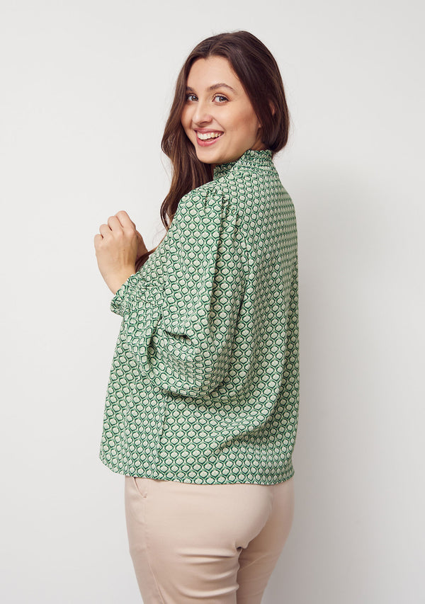 I SAY Vibse Smock Blouse Blouses M47 Green Spring